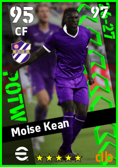 Moise Kean — CF, OVR 95, MAX 97