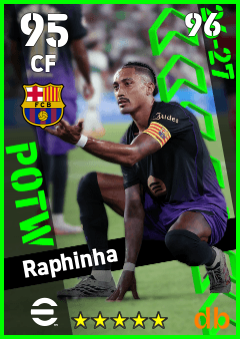 Raphinha — CF, OVR 95, MAX 96