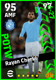 Rayan Cherki — AMF, OVR 95, MAX 97