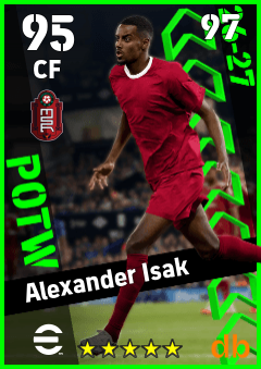 Alexander Isak — CF, OVR 95, MAX 97
