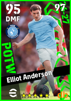 Elliot Anderson — DMF, OVR 95, MAX 97