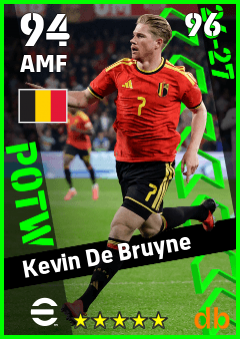 Kevin De Bruyne — AMF, OVR 94, MAX 96