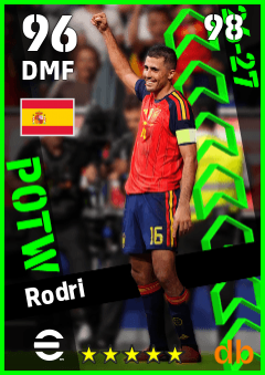 Rodri — DMF, OVR 96, MAX 98