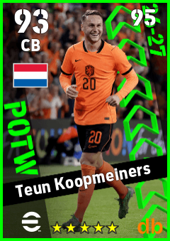 Teun Koopmeiners — CB, OVR 93, MAX 95