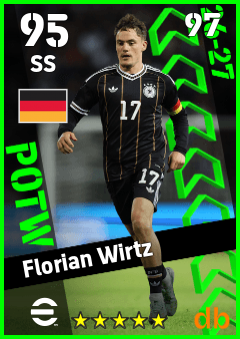 Florian Wirtz — SS, OVR 95, MAX 97