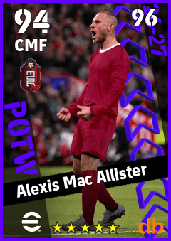 Alexis Mac Allister — CMF, OVR 94, MAX 96