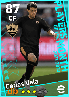 Carlos Vela — CF, OVR 87, MAX 87