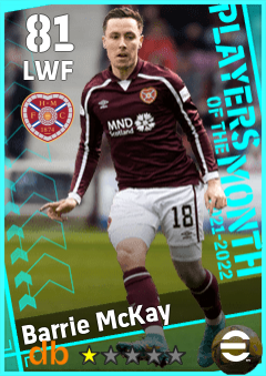 Barrie McKay — LWF, OVR 81, MAX 81