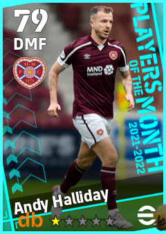 Andy Halliday — DMF, OVR 79, MAX 79