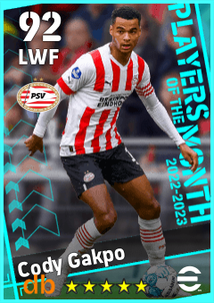Cody Gakpo — LWF, OVR 92, MAX 92