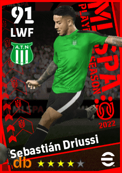 Sebastián Driussi — LWF, OVR 91, MAX 91