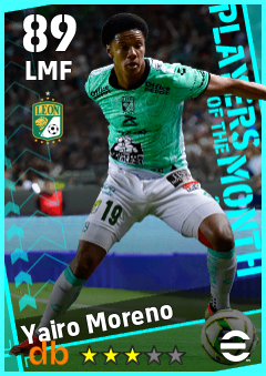 Yairo Moreno — LMF, OVR 89, MAX 89