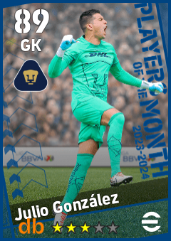 Julio González — GK, OVR 89, MAX 89