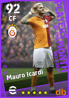 Mauro Icardi — CF, OVR 92, MAX 92