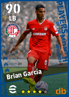 Brian García — LB, OVR 90, MAX 90