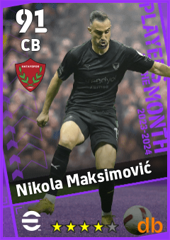 Nikola Maksimović — CB, OVR 91, MAX 91