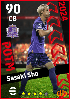Sasaki Sho — CB, OVR 90, MAX 90