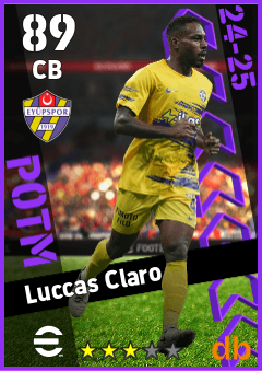 Luccas Claro — CB, OVR 89, MAX 89