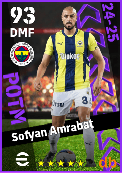 Sofyan Amrabat eFootball player card