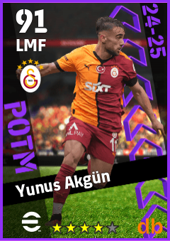 Yunus Akgün — LMF, OVR 91, MAX 91