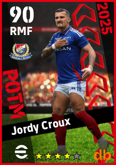 Jordy Croux — RMF, OVR 90, MAX 90