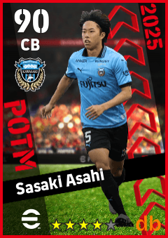 Sasaki Asahi — CB, OVR 90, MAX 90