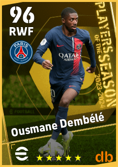 Ousmane Dembélé — RWF, OVR 96, MAX 96