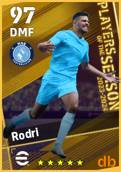Rodri — DMF, OVR 97, MAX 97