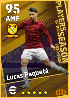 Lucas Paquetá — AMF, OVR 95, MAX 95