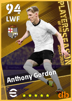 Anthony Gordon — LWF, OVR 94, MAX 94