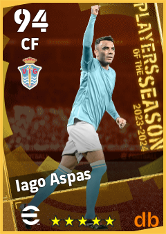 Iago Aspas — CF, OVR 94, MAX 94