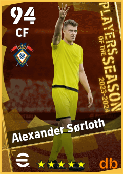 Alexander Sørloth — CF, OVR 94, MAX 94