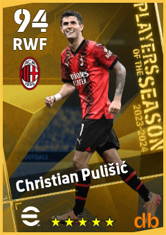 Christian Pulišić — RWF, OVR 94, MAX 94