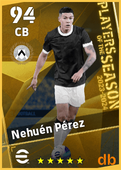 Nehuén Pérez — CB, OVR 94, MAX 94