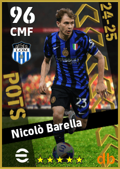 Nicolò Barella — CMF, OVR 96, MAX 96