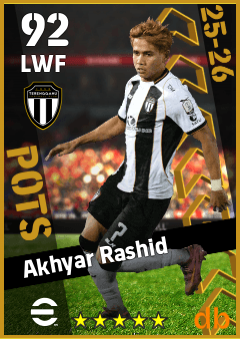 Akhyar Rashid — LWF, OVR 92, MAX 92