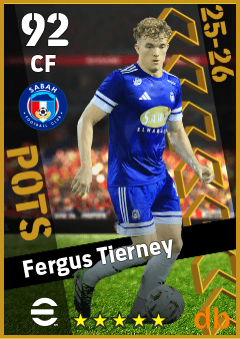 Fergus Tierney — CF, OVR 92, MAX 92