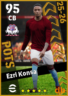 Ezri Konsa — CB, OVR 95, MAX 95