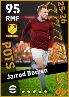 Jarrod Bowen — RMF, OVR 95, MAX 95