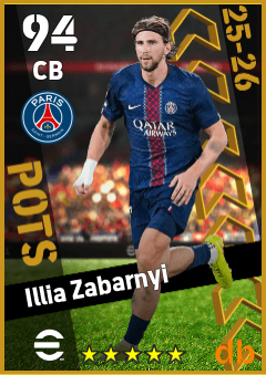 Illia Zabarnyi — CB, OVR 94, MAX 94
