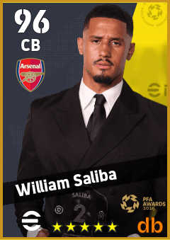 William Saliba — CB, OVR 96, MAX 96