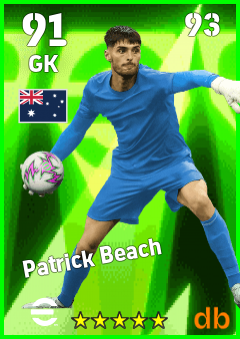 Patrick Beach — GK, OVR 91, MAX 93