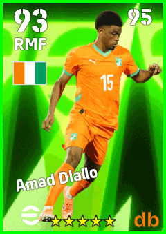 Amad Diallo — RMF, OVR 93, MAX 95