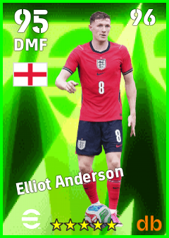 Elliot Anderson — DMF, OVR 95, MAX 96