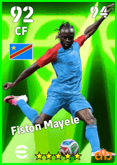 Fiston Mayele — CF, OVR 92, MAX 94
