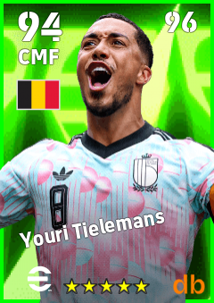 Youri Tielemans — CMF, OVR 94, MAX 96