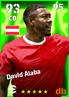 David Alaba — CB, OVR 93, MAX 95
