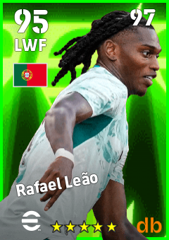 Rafael Leão — LWF, OVR 95, MAX 97