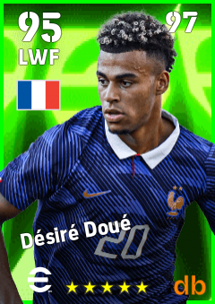 Désiré Doué eFootball player card