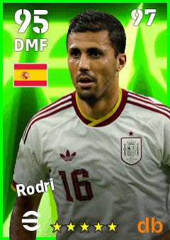 Rodri — DMF, OVR 95, MAX 97